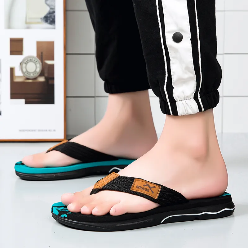 YUZHAOLIN Rubber Sole Abrasion Resistant Slip Resistant Flip Flops Men's-12