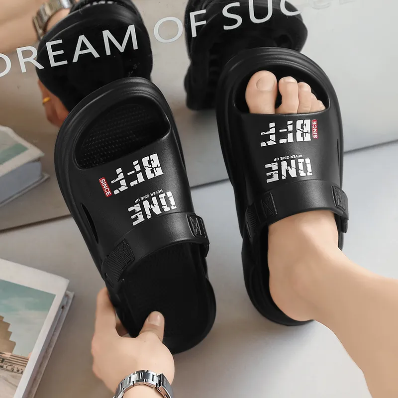YUZHAOLIN Beach Sandals Unisex Black/Khaki-9