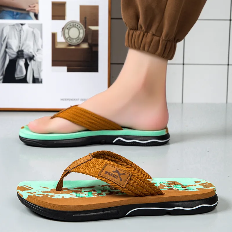 YUZHAOLIN Rubber Sole Abrasion Resistant Slip Resistant Flip Flops Men's-7