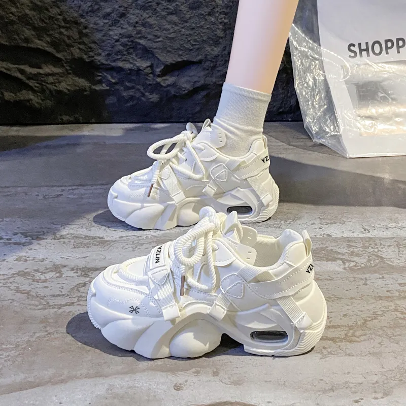 YUZHAOLIN Anti-Slip And Wear-Resistant Height Increasing Low-Top Chunky Sneakers Women's-11