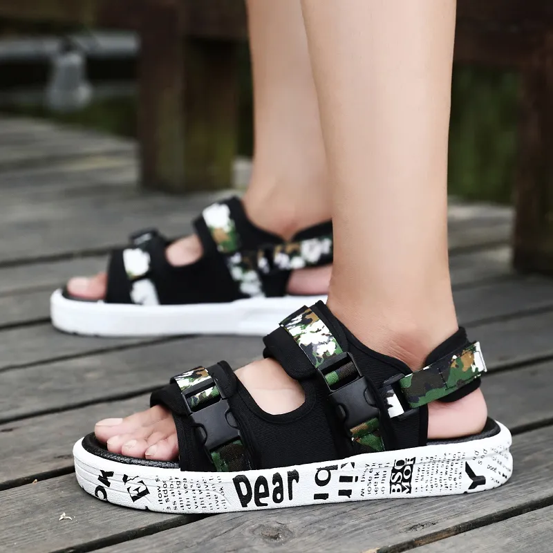 YUZHAOLIN Beach Sandals Unisex Black Gold/Black White/Camouflage-6
