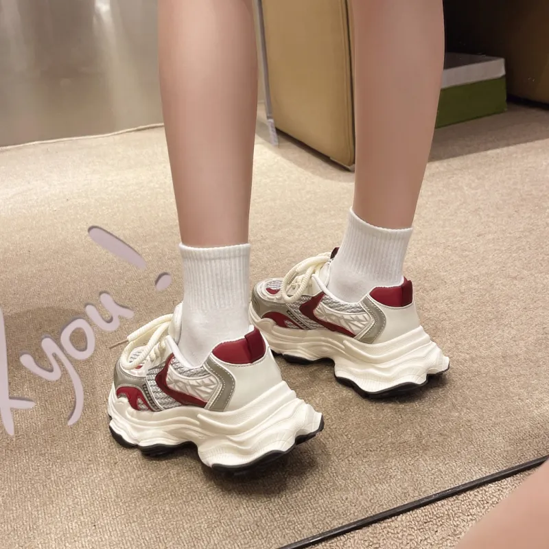 YUZHAOLIN Breathable Low Top Chunky Sneakers Women's-5