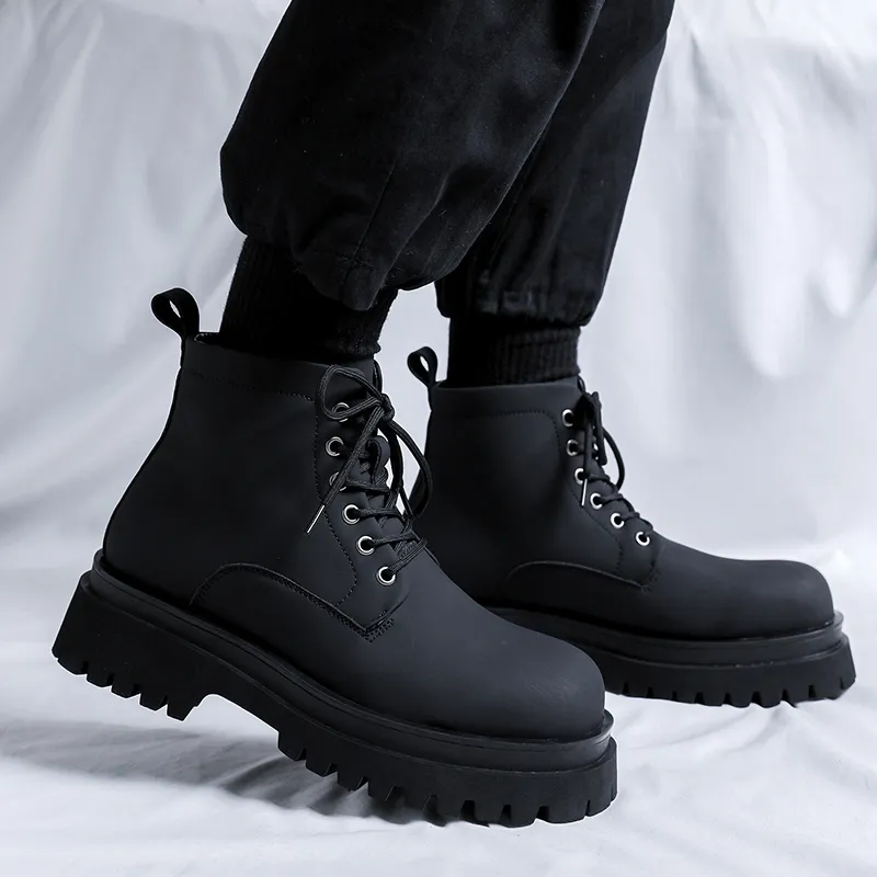YUZHAOLIN Crew Martin Boot Men's Black-1