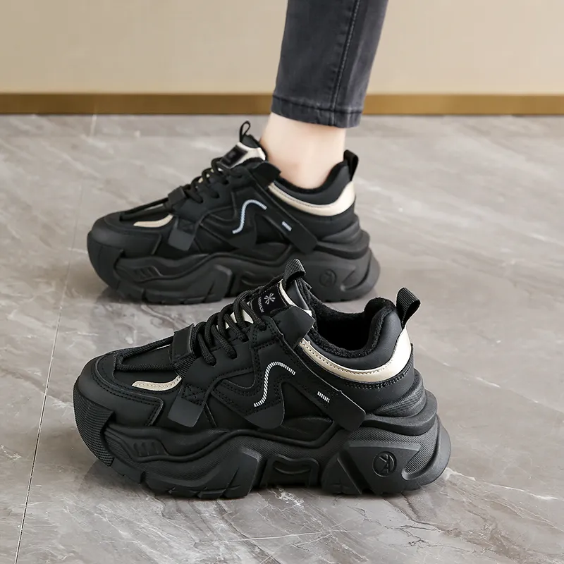 YUZHAOLIN Anti Slip And Wear Resistant Height Increasing Low Top Chunky Sneakers Women's-13