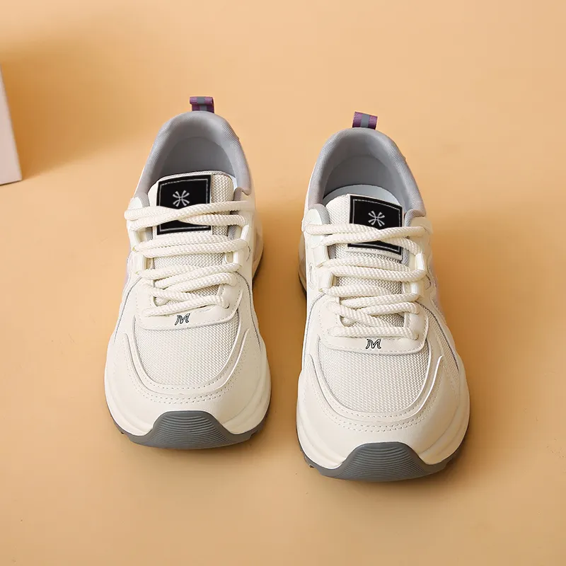 YUZHAOLIN Anti-Slip And Wear-Resistant Height Increasing Low-Top Chunky Sneakers Women's-5