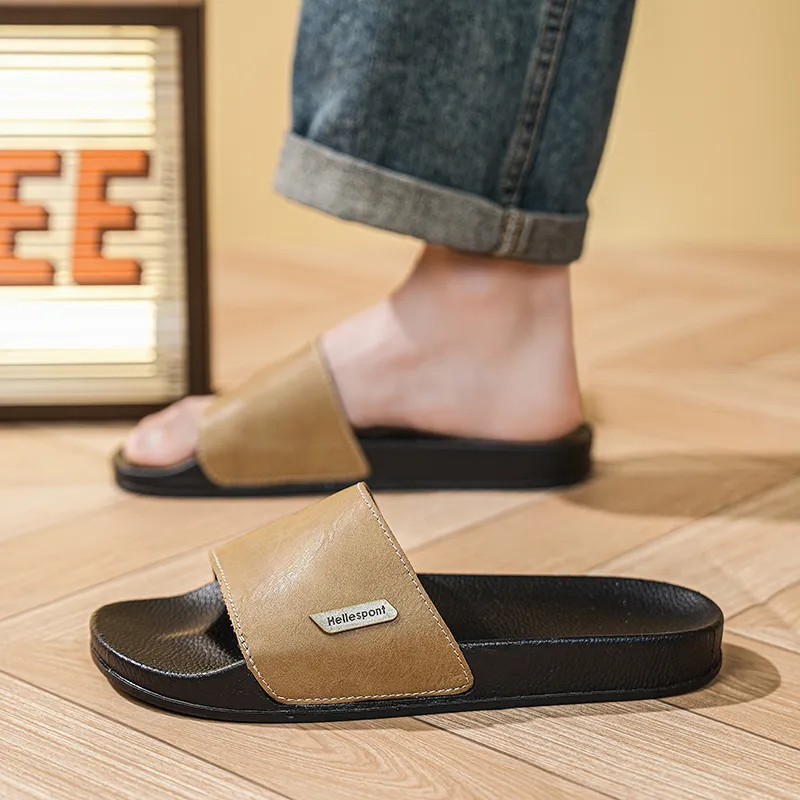 YUZHAOLIN PVC Polyvinyl Chloride Slip Resistant Abrasion Resistant Slide Slippers Men's-4