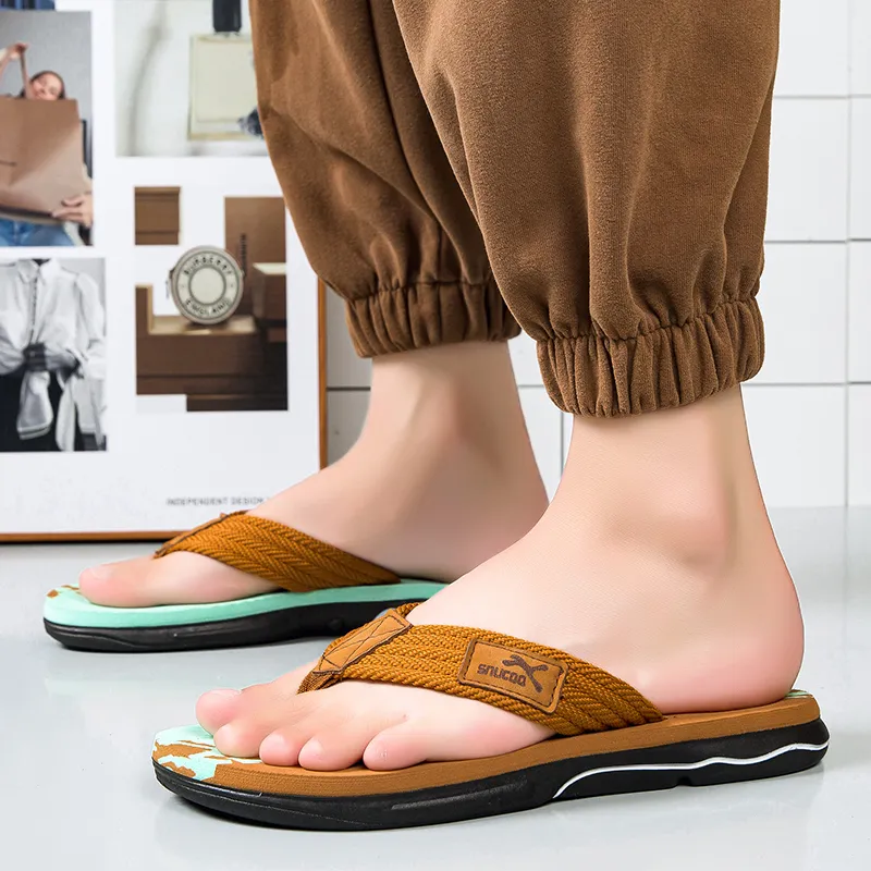 YUZHAOLIN Rubber Sole Abrasion Resistant Slip Resistant Flip Flops Men's-6