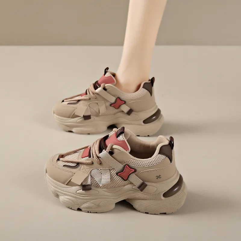 YUZHAOLIN Anti-Slip And Wear-Resistant Height Increasing Low-Top Chunky Sneakers Women's-20