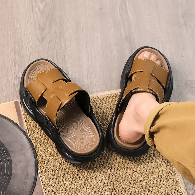 YUZHAOLIN EVA Slip Resistant Abrasion Resistant Slide Slippers Men's-3