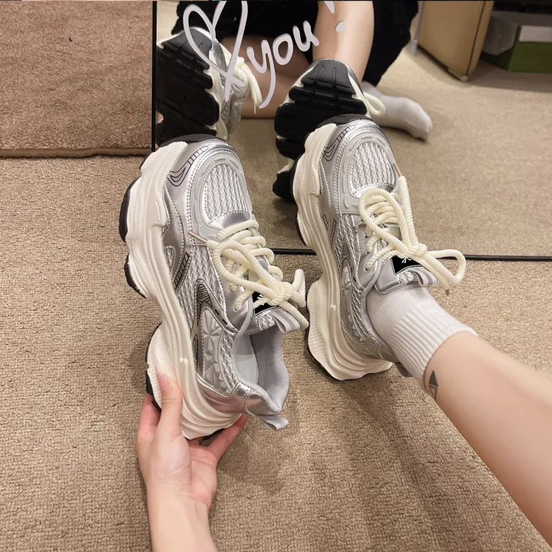 YUZHAOLIN Breathable Low Top Chunky Sneakers Women's-3