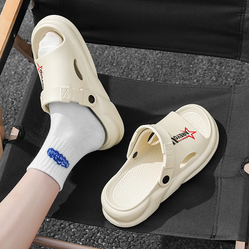 YUZHAOLIN Beach Sandals Unisex Khaki/Black-1