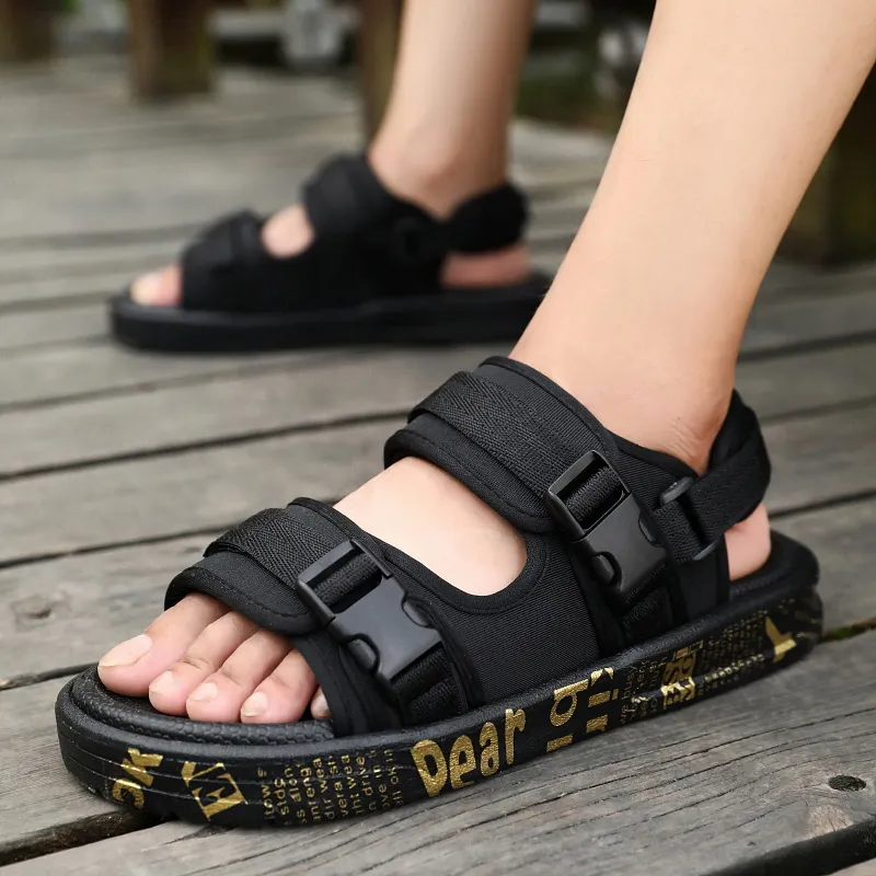YUZHAOLIN Beach Sandals Unisex Black Gold/Black White/Camouflage-14