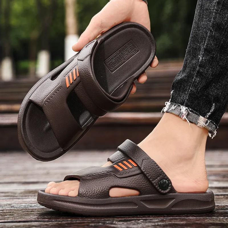 YUZHAOLIN Beach Sandals Men Black/Brown-1