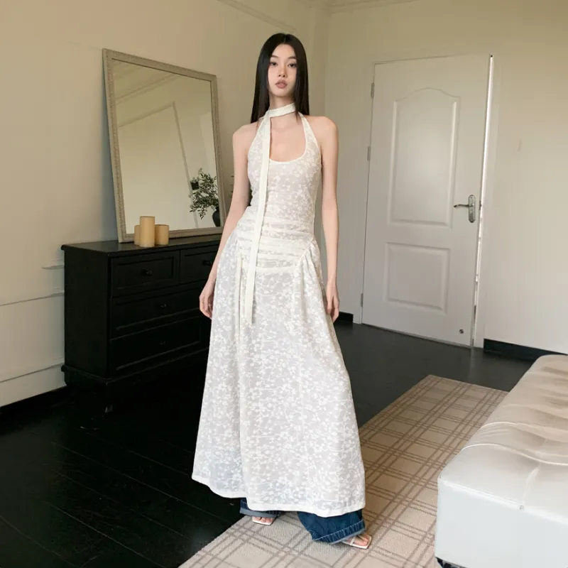 XIAOJUCHUANLI Sleeveless Dress Women's White-3