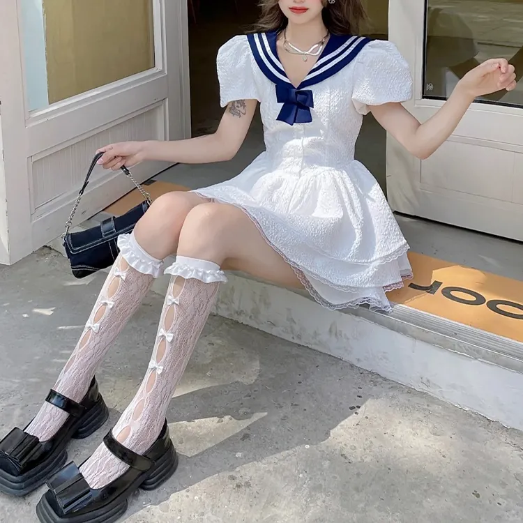 XIAOJUCHUANLI Short Sleeved Dress Women's-6