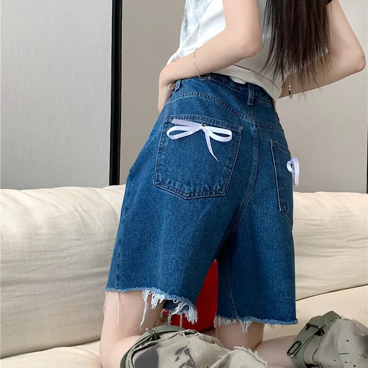 XIAOJUCHUANLI Denim Shorts Women's-6
