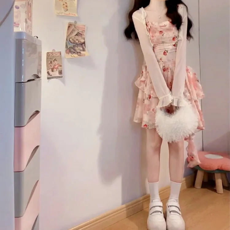 XIAOJUCHUANLI Slip Dress Women's Pink-6