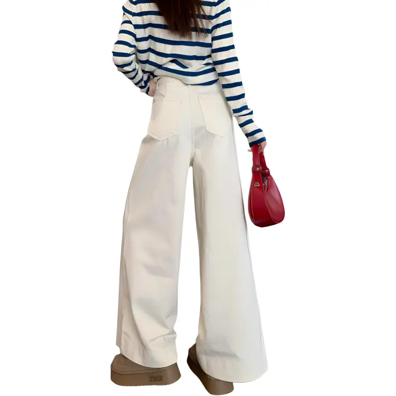 XIAOJUCHUANLI Jeans Women's Apricot-1
