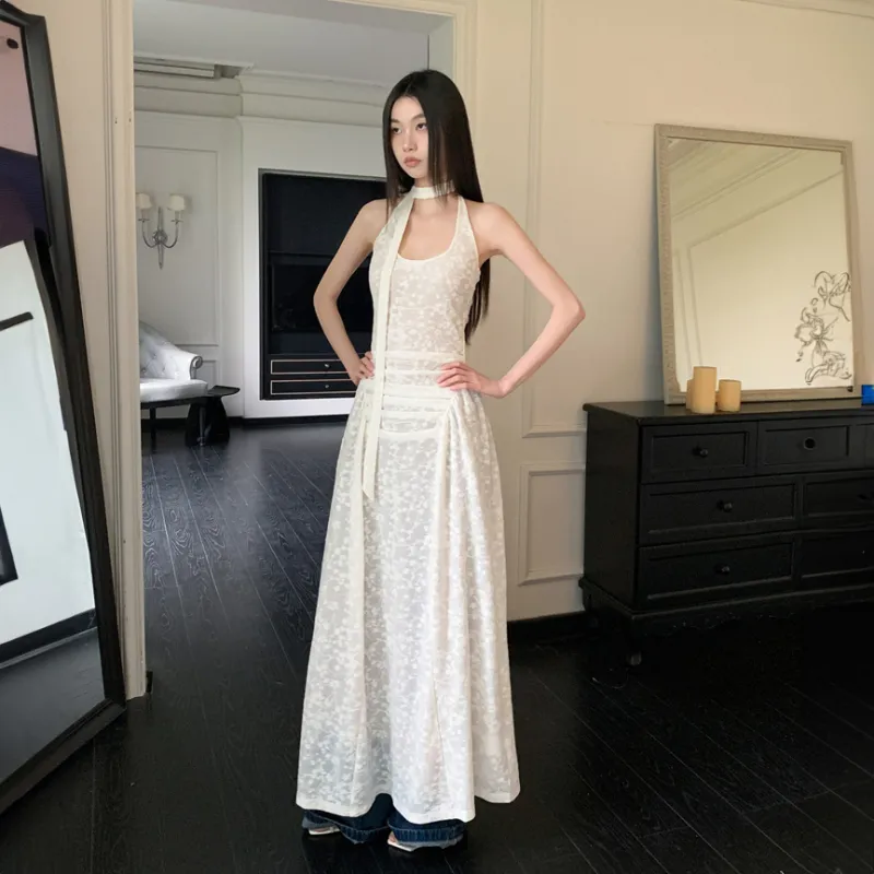 XIAOJUCHUANLI Sleeveless Dress Women's White-1