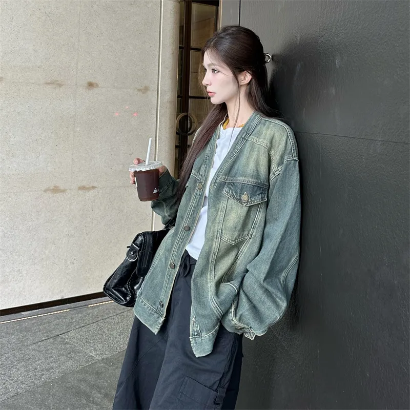 XIAOJUCHUANLI Denim Jacket Unisex-1