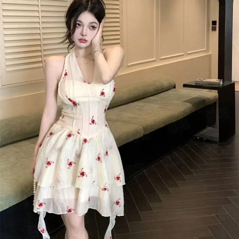 XIAOJUCHUANLI Sleeveless Dress Women's Ecru-2