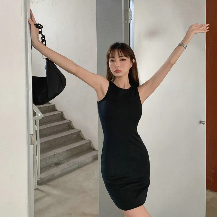 XIAOJUCHUANLI Sleeveless Dress Women's Black-2