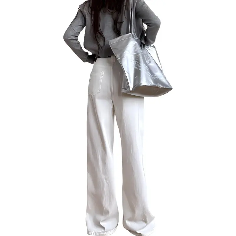 XIAOJUCHUANLI Jeans Women's White-1