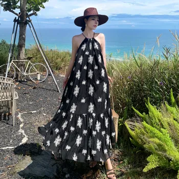XIAOJUCHUANLI Slip Dress Women's Black