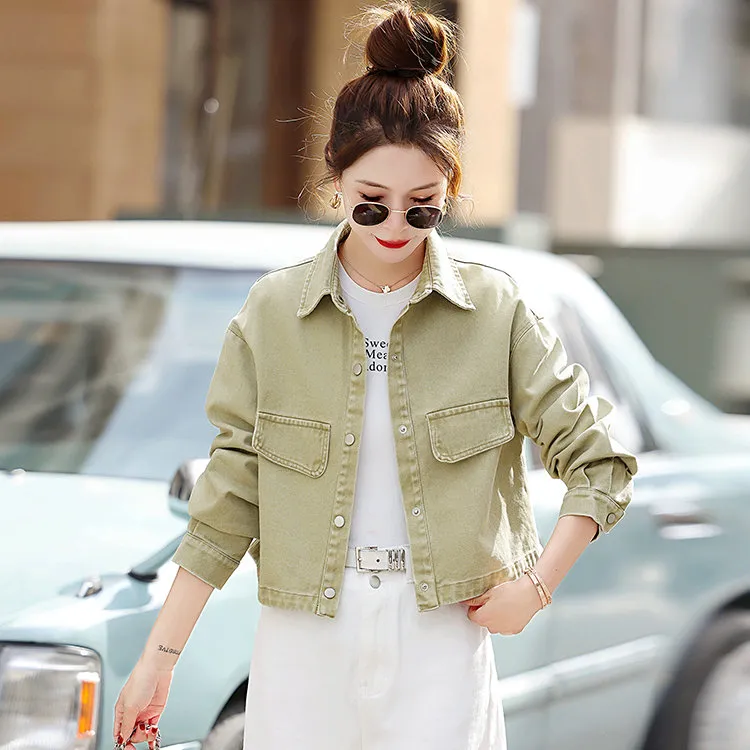 XIAOJUCHUANLI Denim Jacket Women's-1