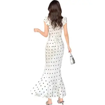 XIAOJUCHUANLI Sleeveless Dress Women's Polka Dot Skirt