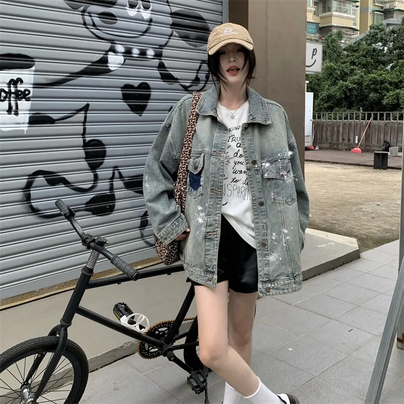 XIAOJUCHUANLI Denim Jacket Unisex-5