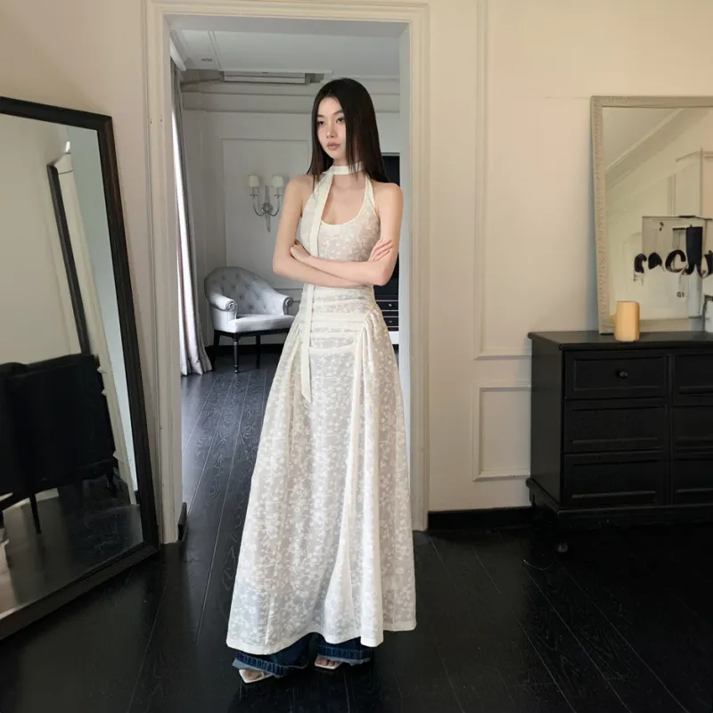 XIAOJUCHUANLI Sleeveless Dress Women's White-2