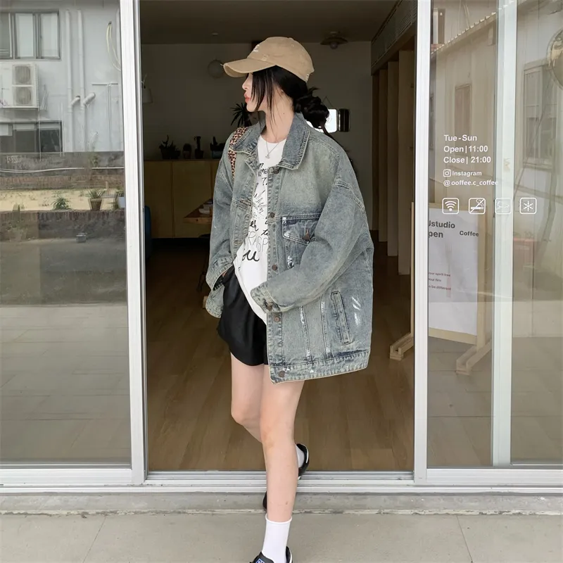 XIAOJUCHUANLI Denim Jacket Unisex-4