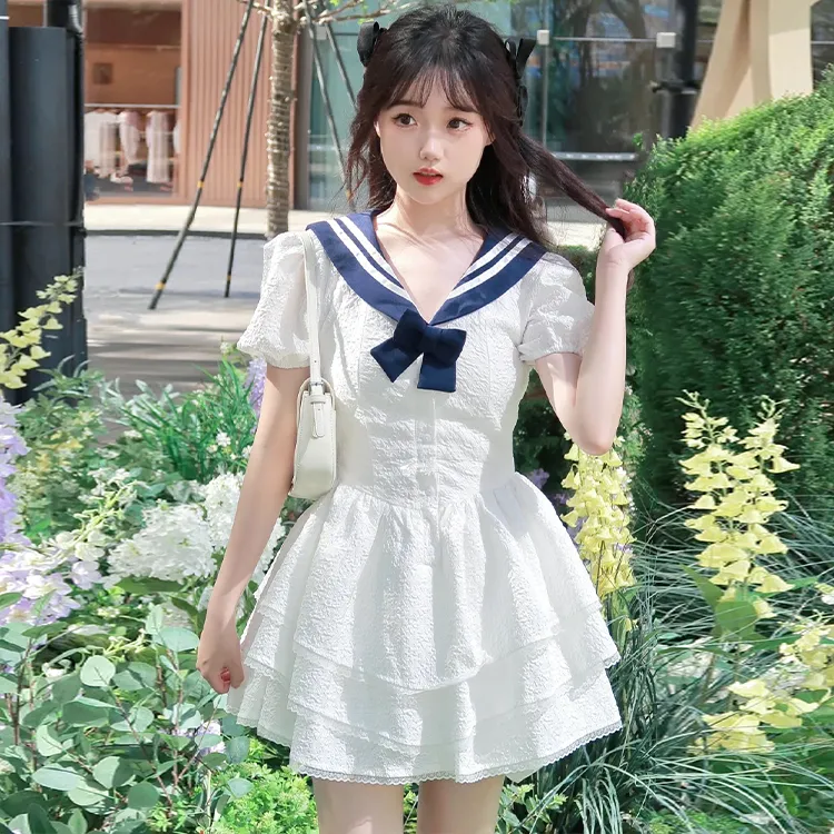XIAOJUCHUANLI Short Sleeved Dress Women's-2