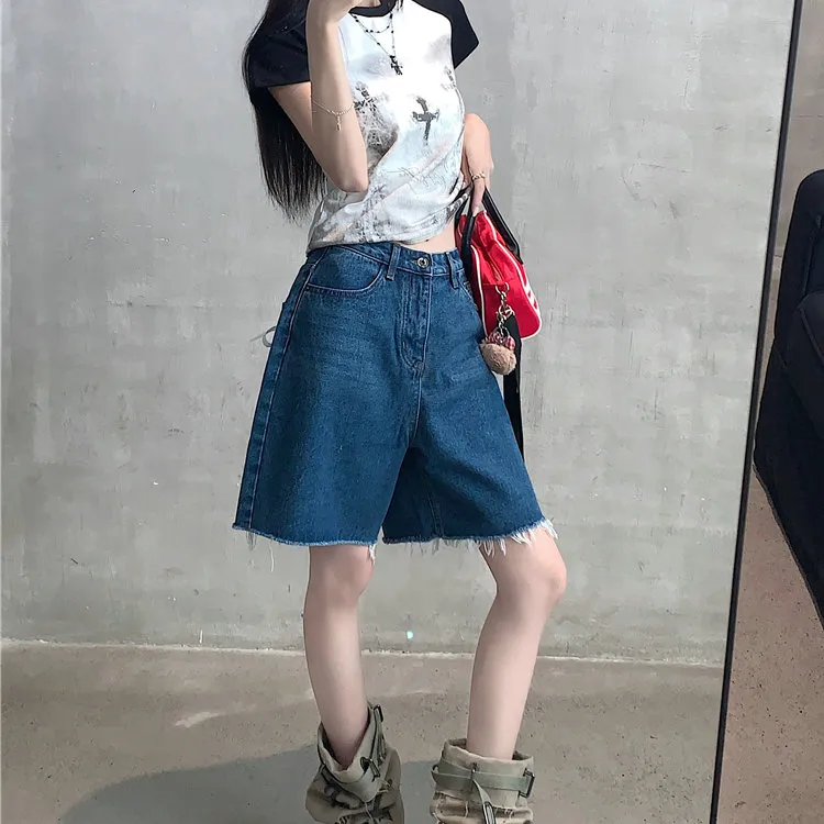 XIAOJUCHUANLI Denim Shorts Women's-3