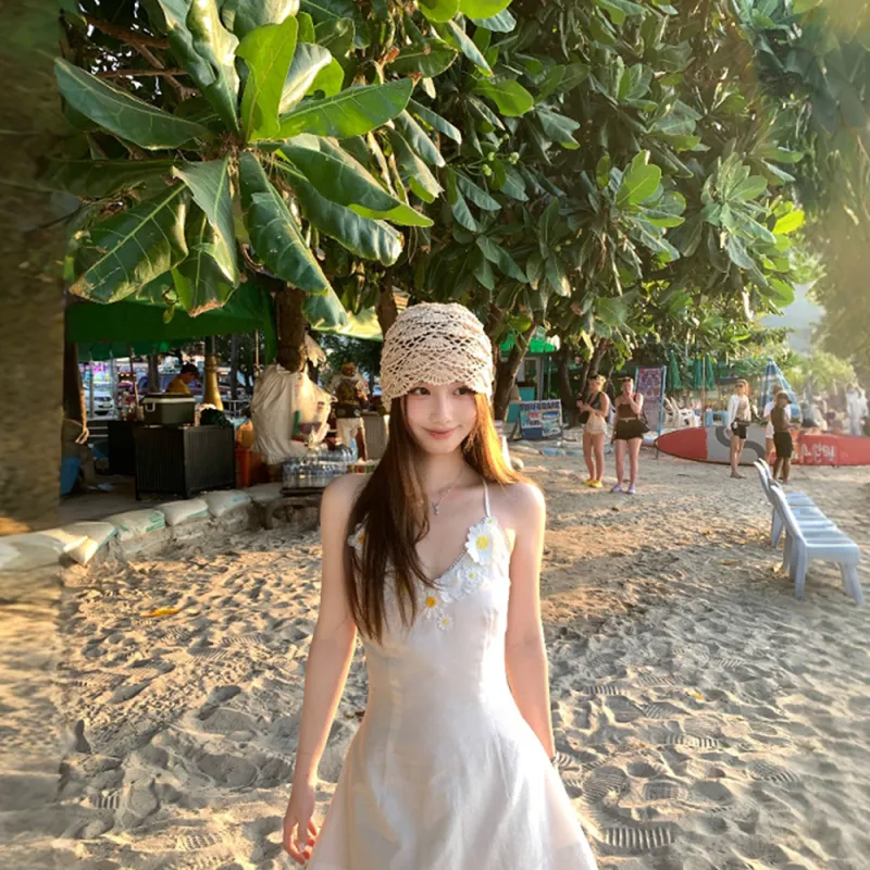 XIAOJUCHUANLI Slip Dress Women's White Skirt-1