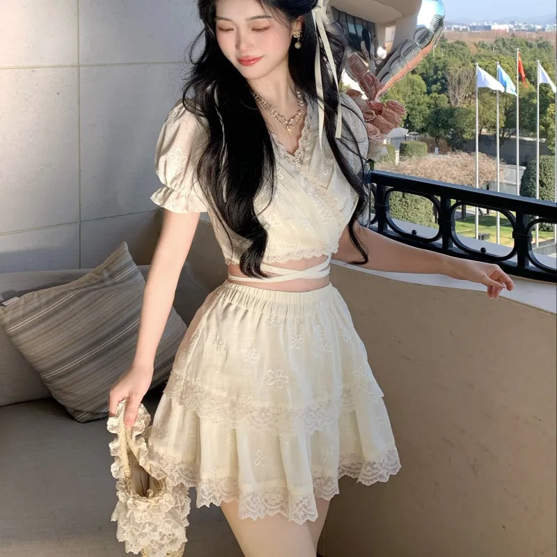 XIAOJUCHUANLI Skirt Set Women's-5