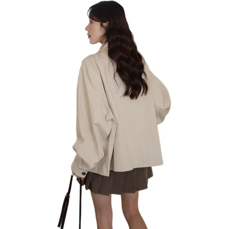 XIAOJUCHUANLI Jackets Coats Women's Apricot-0