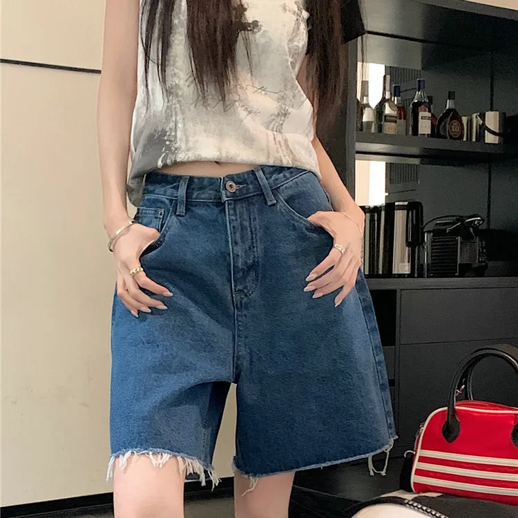 XIAOJUCHUANLI Denim Shorts Women's-5