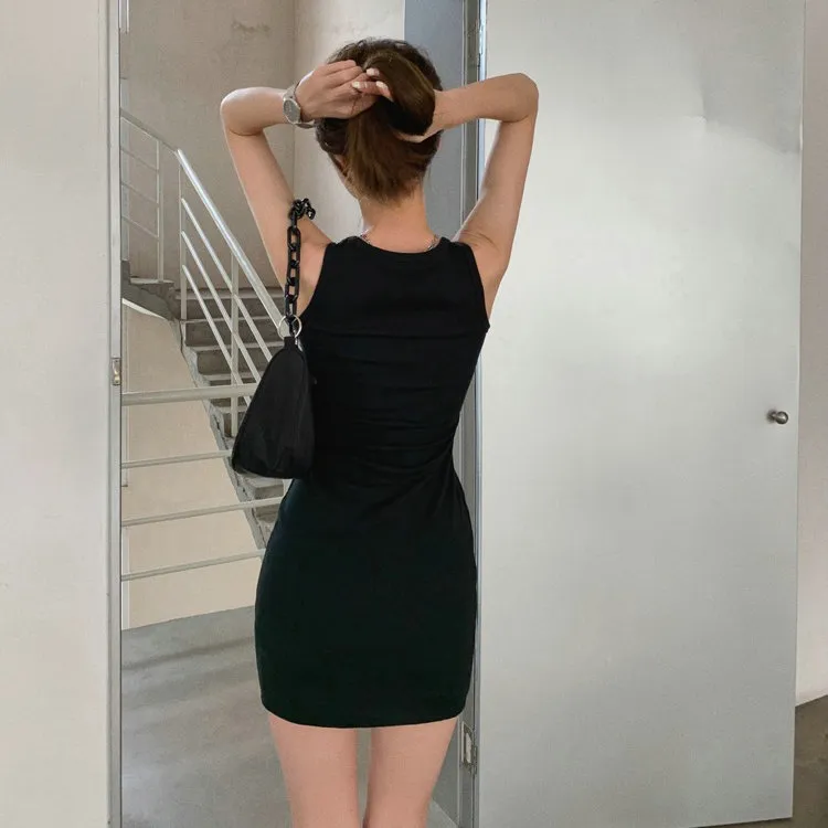 XIAOJUCHUANLI Sleeveless Dress Women's Black-4