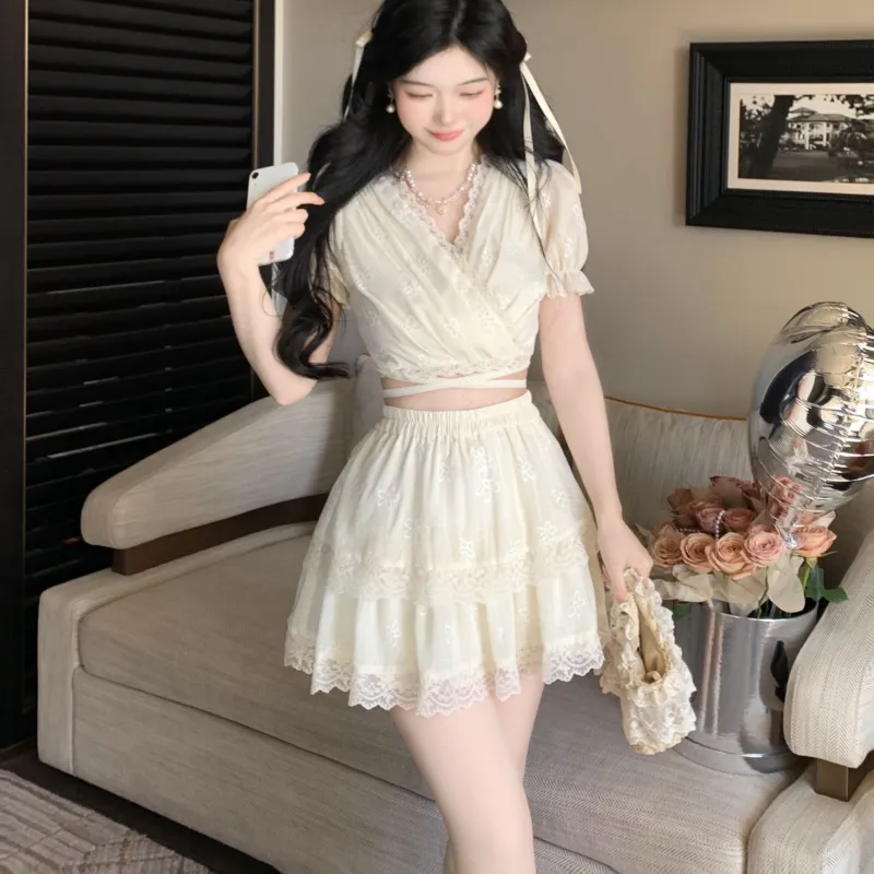 XIAOJUCHUANLI Skirt Set Women's-4