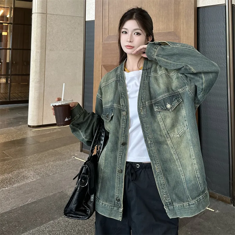 XIAOJUCHUANLI Denim Jacket Unisex-3
