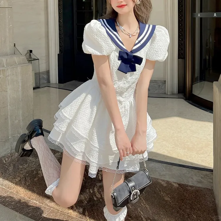 XIAOJUCHUANLI Short Sleeved Dress Women's-7