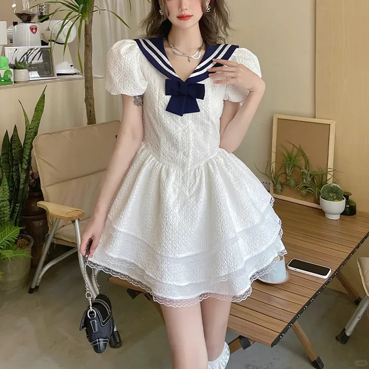 XIAOJUCHUANLI Short Sleeved Dress Women's-3
