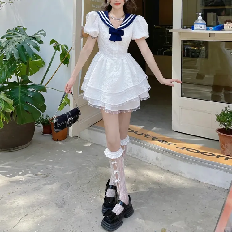 XIAOJUCHUANLI Short Sleeved Dress Women's-5