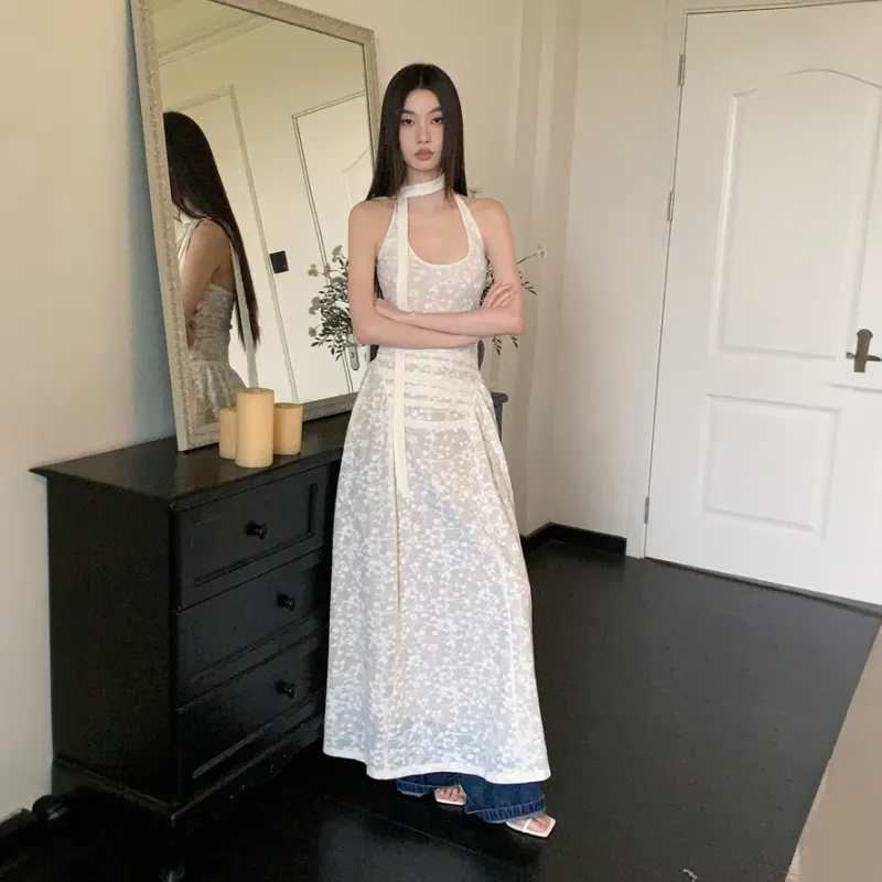 XIAOJUCHUANLI Sleeveless Dress Women's White-5