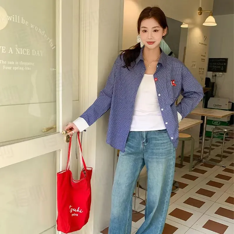 XIAOJUCHUANLI Shirt Women's Blue-4