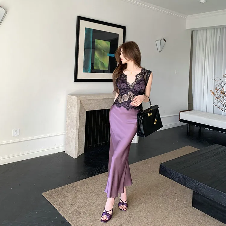 XIAOJUCHUANLI Sleeveless Dress Women's Purple-4
