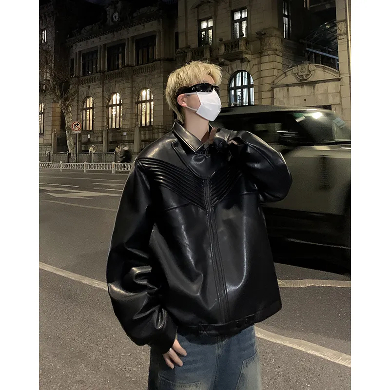 RVANGUARD Leather Jacket Unisex Black-4