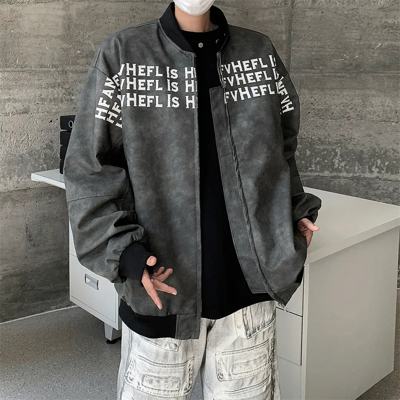 RVANGUARD Leather Jacket Unisex Black Gray-5